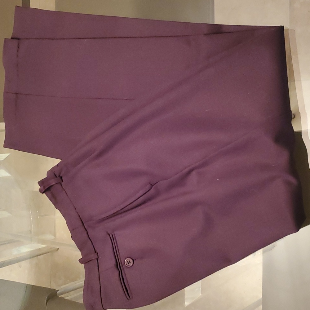 Henri Bendel made in Italy vintage dark virgen brown wool dress pants